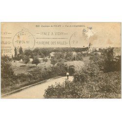 carte postale ancienne 03 CHARMEIL. Agriculteur suivant son attelage de foin 1924 (timbre enlevé)...