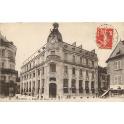 2 x cpa 89 AUXERRE. Hôtel des Postes 1917 et Porte du Temple 1916