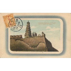 CHINE Chinesische Stadtmauer mit Pagode 1913