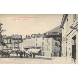 2x cpa 09 AX-LES-THERMES. Epicerie Place du Breilh et Hôtel Sicre route d'Espagne