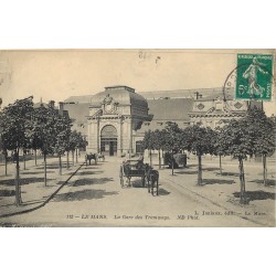 72 LE MANS. La Gare des Tramways 1912 attelages et vespasiennes