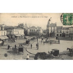 16 COGNAC. Nombreux Fiacres Place François 1er et rue d'Alger 1913