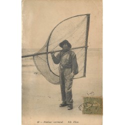 Métiers PÊCHE. Pêcheur de Crevettes Normand 1917