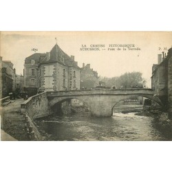 23 AUBUSSON. Pont de la Terrade animé 1917