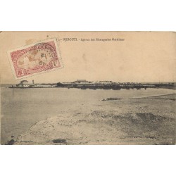 2 cpa DJIBOUTI. Agence Messageries Maritimes & Quai Jetée 1912