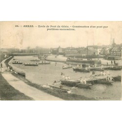 3 cpa 62 ARRAS. Construction Pont par Ecole du Génie, Citadelle et Hôtel de Ville Place Vacquerie