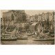 carte postale ancienne 17 LA ROCHELLE. Le Port. Arrivée des Barques de pêche Tour de la Chaîne 1930 (timbre manquant)...