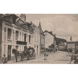 76 VILLEQUIER. Attelage devant Houdeville à l'Entrée Route de Norville 1905