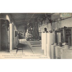 2 cpa 27 PONT AUDEMER. Etablissements de la Risle Fabrique machine à papier Salle des Calandres vers 1910...