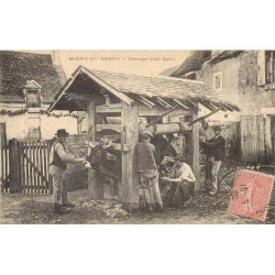 Métiers Artisanat. FERRAGE D'UN BOEUF dans le Berry 1906