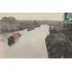 78 POISSY. Péniches sur le Grand Bras de la Seine 1924