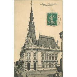 2 cpa 89 SENS. Hôtel de Ville et vue panoramique 1914