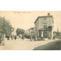26 ROMANS. Café restaurant et Fontaine Carrefour Saint-Nicolas 1907