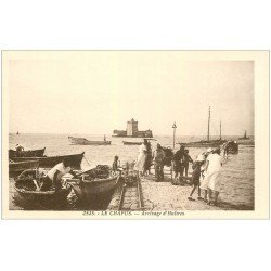 carte postale ancienne 17 LE CHAPUS. Arrivage d'Huîtres. Crustacés et Coquillages.