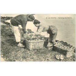 carte postale ancienne 17 LE CHAPUS. Emballage des Huîtres 1923. Crustacés et Coquillages. Vieux métiers de la Mer