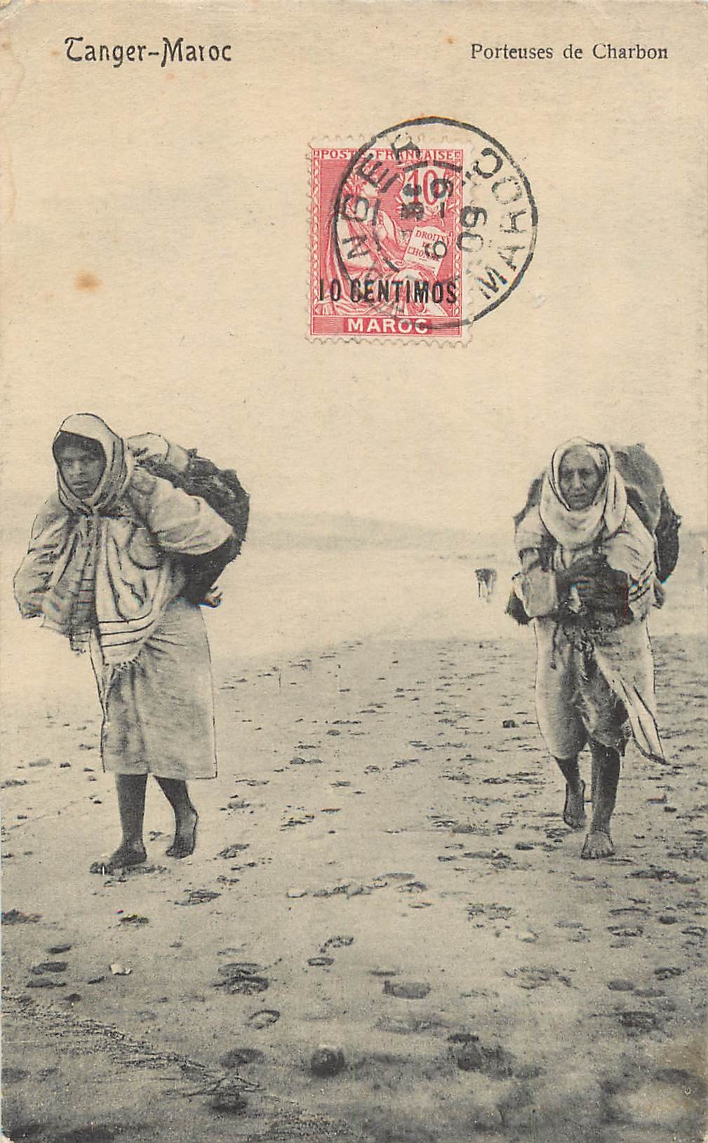 Maroc TANGER. Porteuses de Charbon 1909