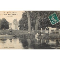 27 Environs de Louviers CHÂTEAU DE PINTERVILLE avec Paysans et tours en barge 1914