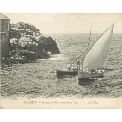 64 BIARRITZ. Barques de Pêche rentrant au Port. ND Phot. Pêcheurs et métiers de la Mer vers 1900