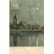 OUCHY. Bateaux de Pêcheurs aux Bord du Lac 1907 de Nuit