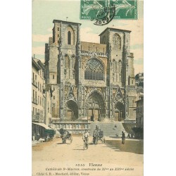 38 VIENNE. Cathédrale Saint-Maurice belle animation colorisée 1910