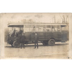 RARE Photo cpa 94 ancien Autobus de l'Opéra à la Porte de Vincennes avec conducteur et receveur