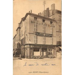 79 NIORT. Bar de la Place Saint-Jean et publicité "Le Petit Journal" 1928