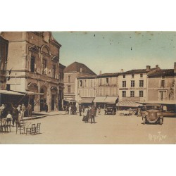 79 LA MOTHE-SAINT-HERAYE. Hôtel de Ville voitures ancienne et Hôtel des Voyageurs 1936