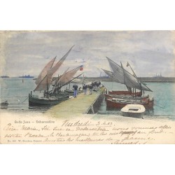 06 GOLFE JUAN. Débarcadère 1903. Barques de Pêcheurs et Marins