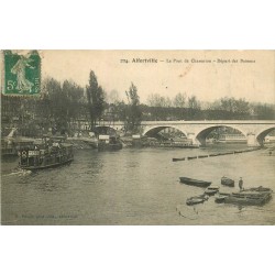 2 x cpa 94 ALFORTVILLE. Départ des Bateaux Pont de Charenton et Passerelle sur la Marne