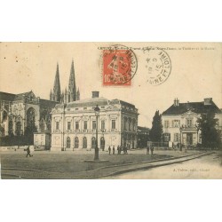 5 cpa 49 CHOLET. Théâtre Place Travot, Monument Morts, Eglise Sacré-Coeur, Place Victor-Hugo et Eglise Saint-Pierre