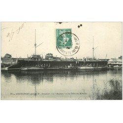 carte postale ancienne 17 ROCHEFORT-SUR-MER. Arsenal "" Le Suchet "" et la Défense Mobile 1908
