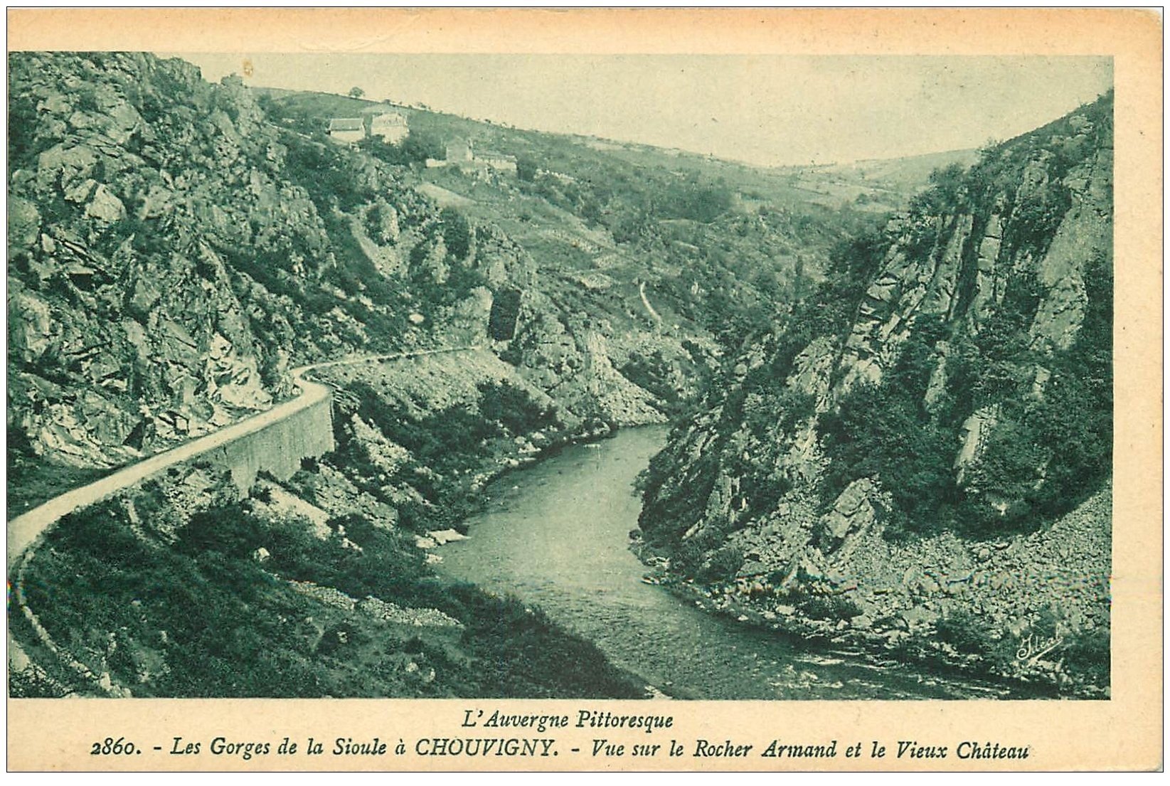 carte postale ancienne 03 CHOUVIGNY. Château et rocher Armand Gorges de la Sioule