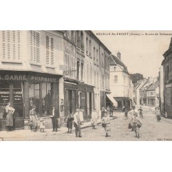 02 NEULLY-SAINT-FRONT. Pharmacie Carré Route de Soissons tampon militaire 1915 et Charcuterie Rigaux
