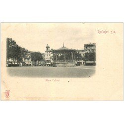 carte postale ancienne 17 ROCHEFORT-SUR-MER. Place Colbert. Carte pionnière vers 1900 (défaut)...