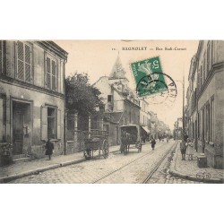 93 BAGNOLET. Attelage et enfants rue Sadi Carnot vers le n° 100 en 1908