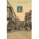 27 BERNAY. Rue des Charrettes 1907. Rare superbe carte toilée