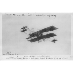 AVIATION. Avion et Aviateur. Curtiss sur biplan à Reims 1909