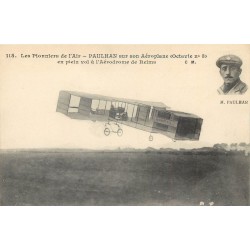 AVIATION. Avion et Aviateur. Paulhan sur Aéroplane Octavie à Reims