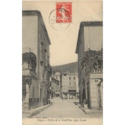 26 NYONS. Entrée de la Grand Rue et boucherie Blanc Place Carnot 1913