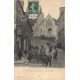35 SAINT-GERMAIN-EN-COGLES. Rue de l'Eglise superbe animation 1907 devant le Buraliste