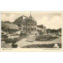 carte postale ancienne 17 ROYAN. Jardins du Casino Municipal 1938. Voitures anciennes