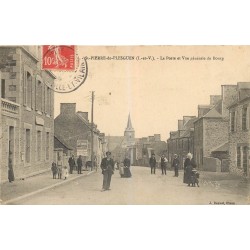 35 SAINT-PIERRE-DE-PLESGUEN. La Poste dans le Bourg 1912