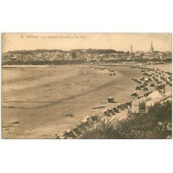 carte postale ancienne 17 ROYAN. La Grande Conche et la Ville 1930