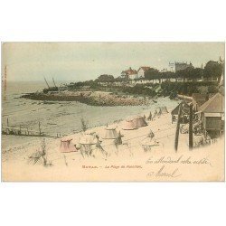 carte postale ancienne 17 ROYAN. La Plage de Foncillon vers 1903 en couleur...