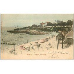 carte postale ancienne 17 ROYAN. La Plage de Foncillon vers 1903 en couleur...