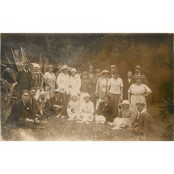 Magnifique et rare Photo cpa 17 ILE DE RE. Groupe de touristes 13 Juillet 1922