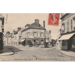 78 BONNIERES. Café billard du Commerce sur Grande rue et rue de l'Eau 1907