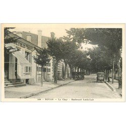 carte postale ancienne 17 ROYAN. Le Chay Boulevard Louis-Lair. Comestibles et Tabacs. Voitures