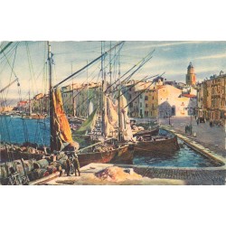 83 SAINT-TROPEZ. Bateaux de Pêcheurs et déchargement de tonneaux au Port