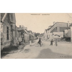 10 PROVERVILLE. Enfants et cycliste sur Grande-Rue 1916